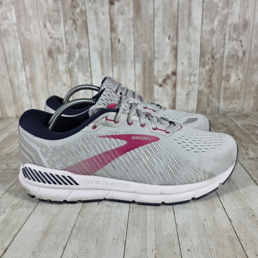 Brooks Addiction GTS 15 Extra Wide Women's Running Shoes Gray Pink Sz 11.5